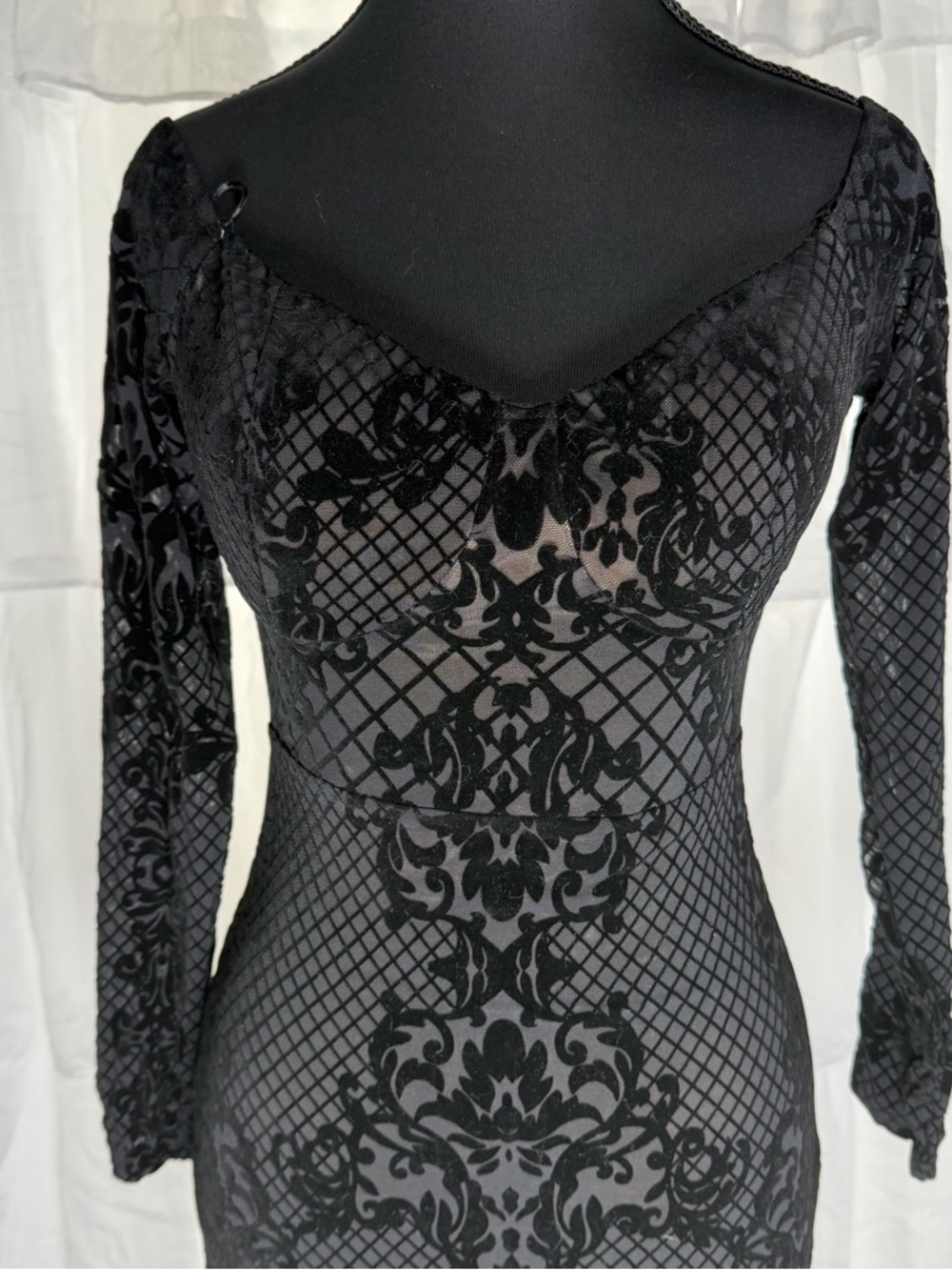 SHEIN Black and Beige Mixed-Texture Dress